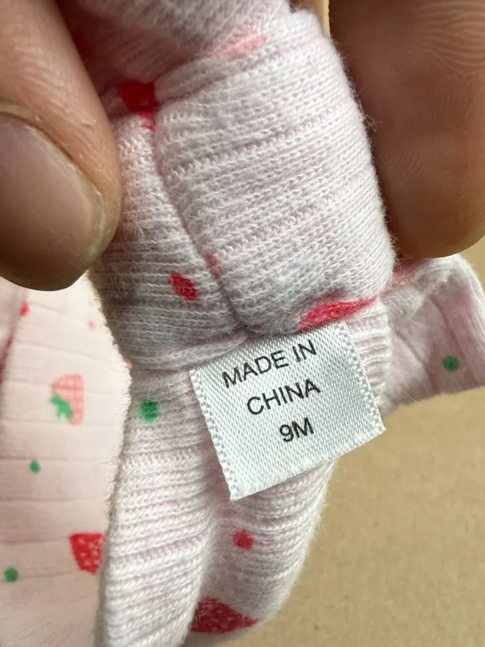 Baby Girls Strawberry Print Ribbed Headband with Bow Pink Size 9M